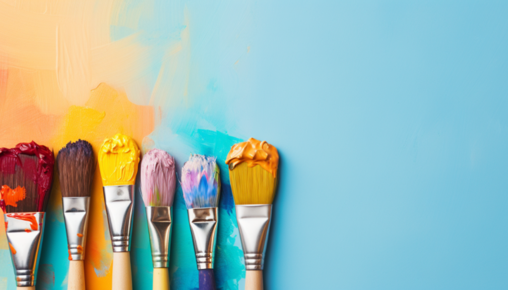 paint brushes with paint on them