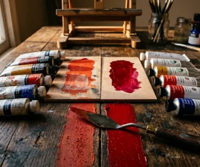student grade professional grade oils on table